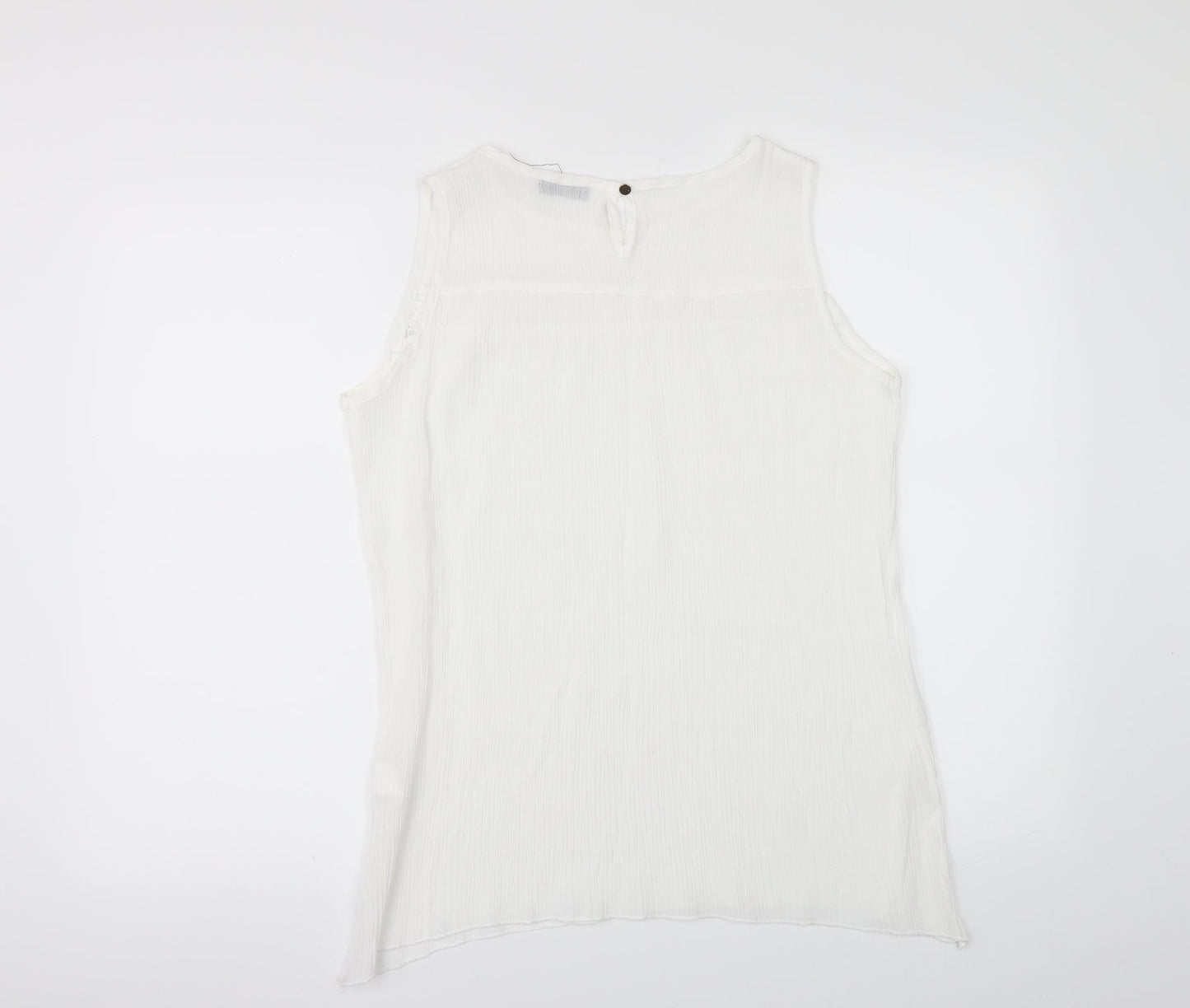 FULLAH SUGAR Womens White   Tunic Blouse Size L