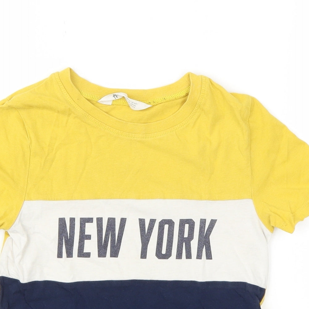H&M Boys Yellow   Basic T-Shirt Size 5-6 Years