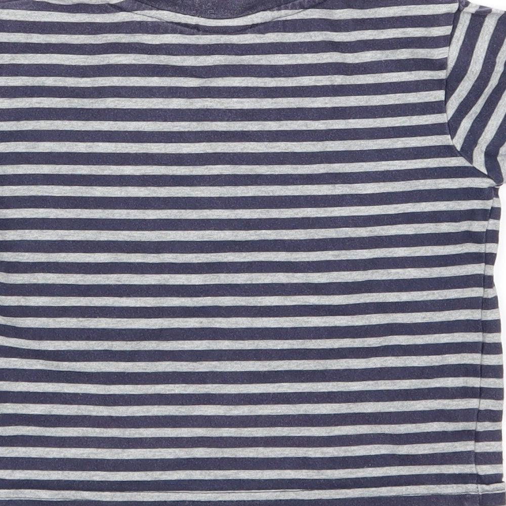 MINIMODE Boys Blue Striped  Basic T-Shirt Size 18-24 Months