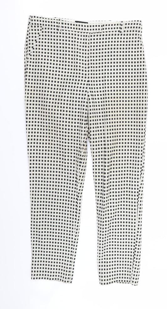 Topshop Womens White   Trousers  Size 10 L26 in - SQUERED PATTERN