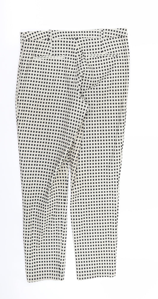 Topshop Womens White   Trousers  Size 10 L26 in - SQUERED PATTERN