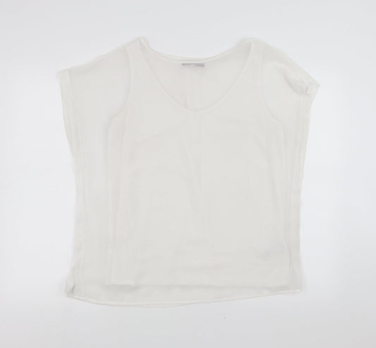Marks and Spencer Womens White   Basic Blouse Size 14  - tank under blouse