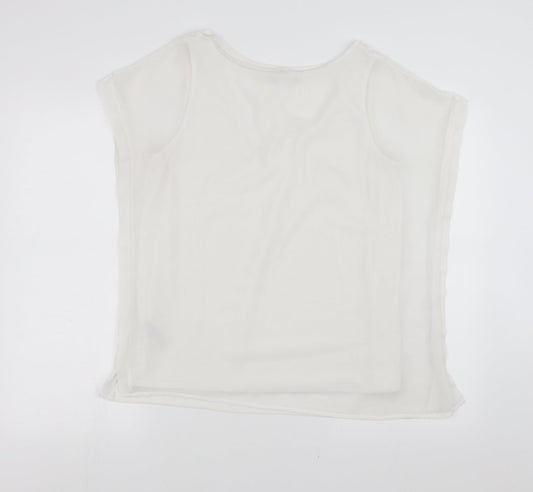 Marks and Spencer Womens White   Basic Blouse Size 14  - tank under blouse