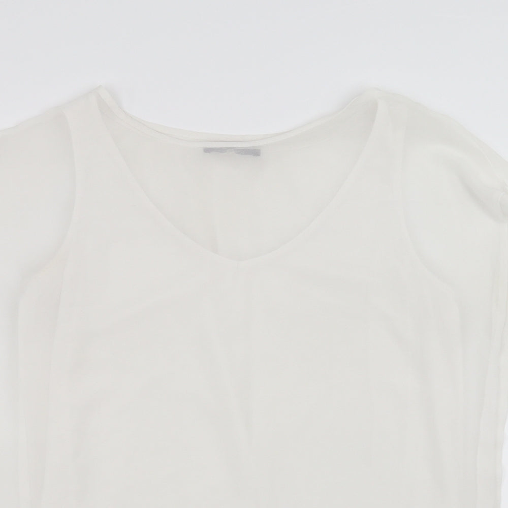 Marks and Spencer Womens White   Basic Blouse Size 14  - tank under blouse