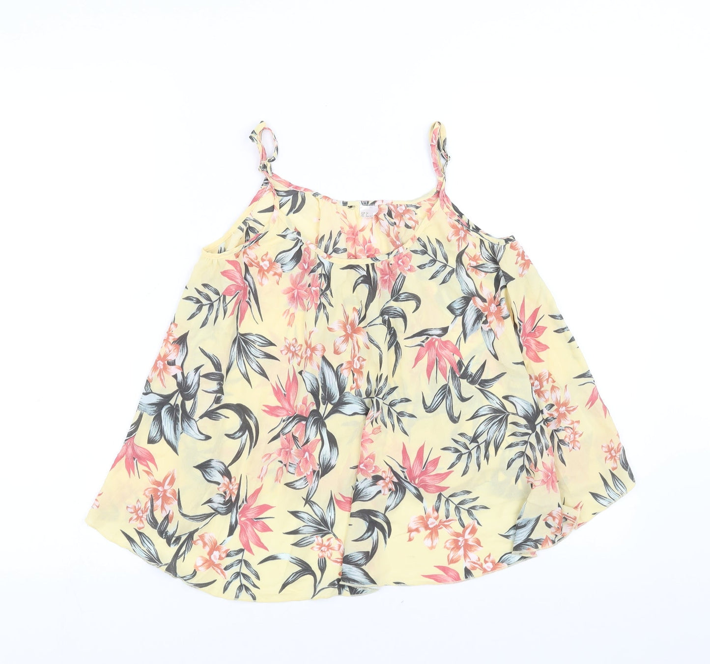 H&M Womens Yellow Floral  Camisole Blouse Size 4