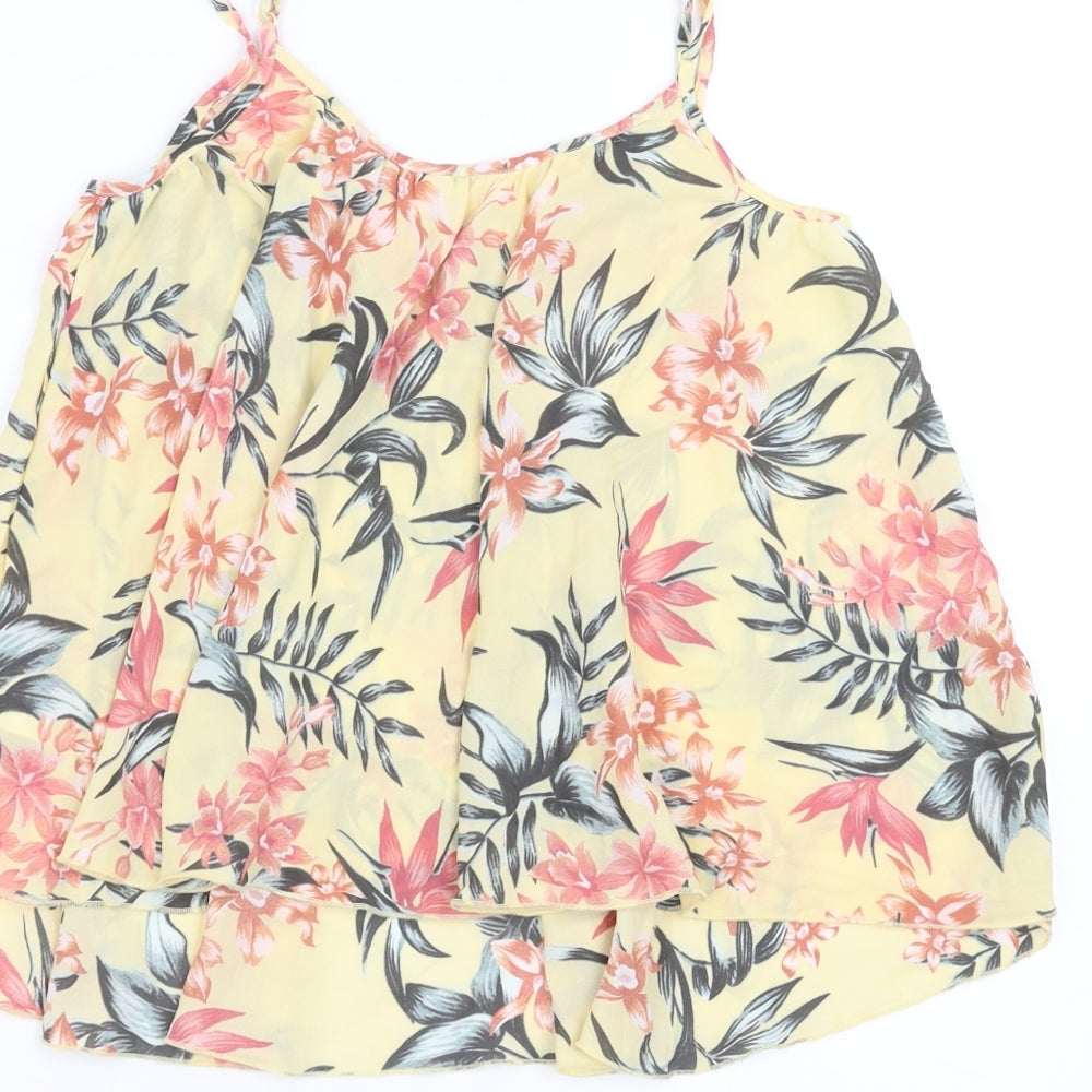 H&M Womens Yellow Floral  Camisole Blouse Size 4