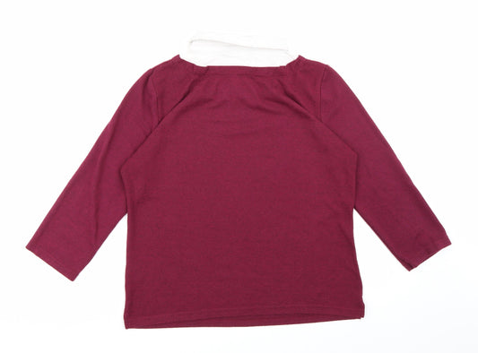 Isle Essentials Womens Purple  Knit Pullover Jumper Size 14