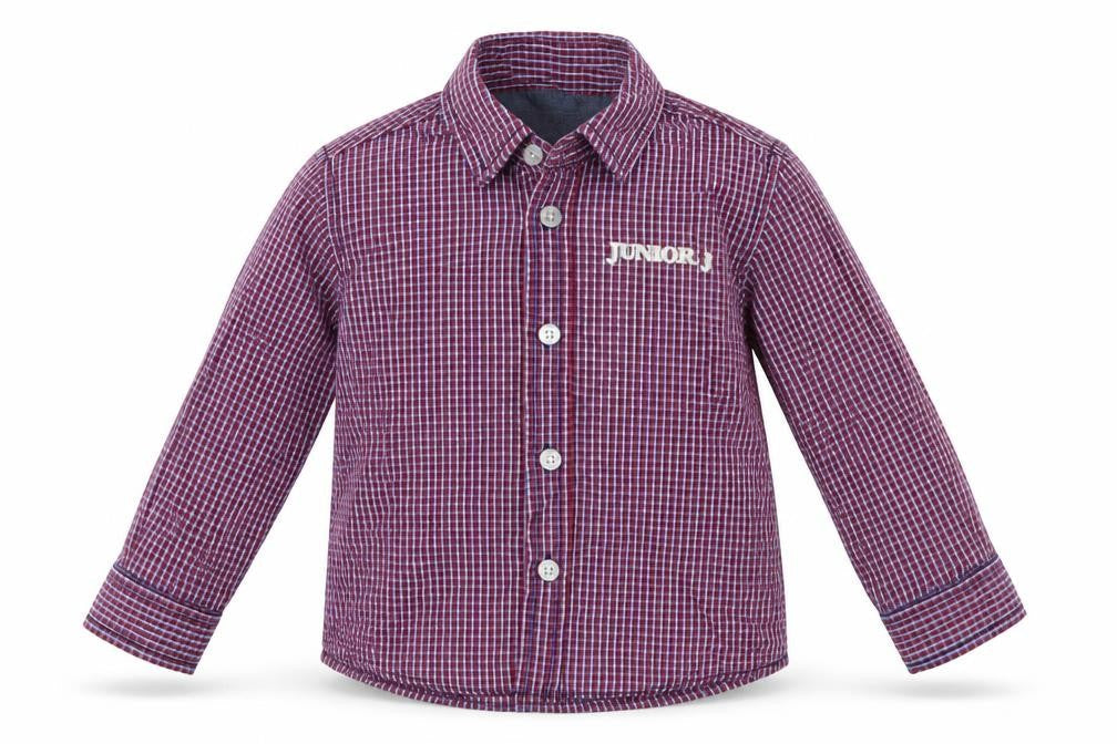 Junior J Boys Red Check  Basic Button-Up Size 18-24 Months