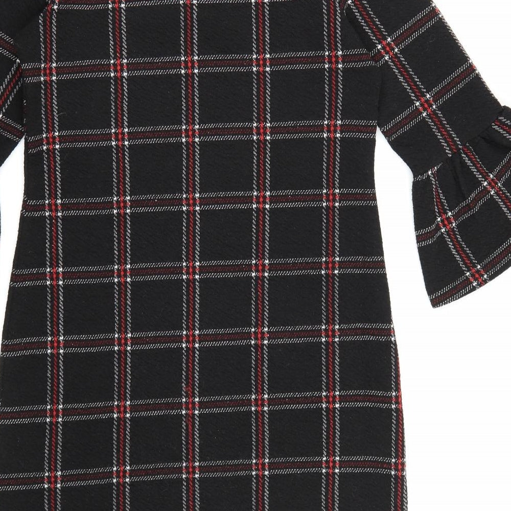 Papaya Womens Beige Check  A-Line  Size 8  - Flared Sleeves
