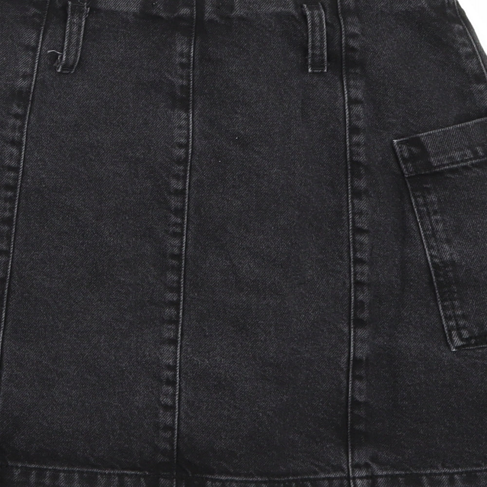 Topshop Womens Black  Denim A-Line Skirt Size 28 in