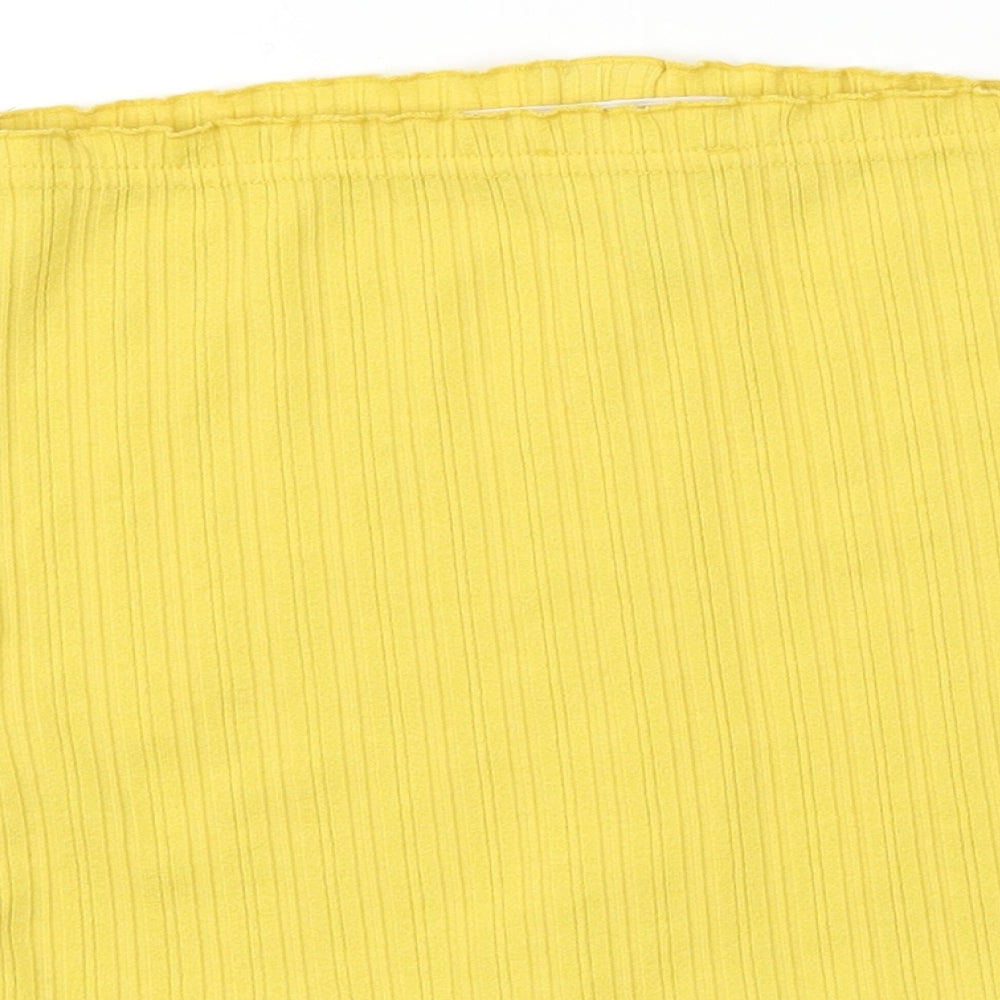 New Look  Womens Yellow   Cropped T-Shirt Size S