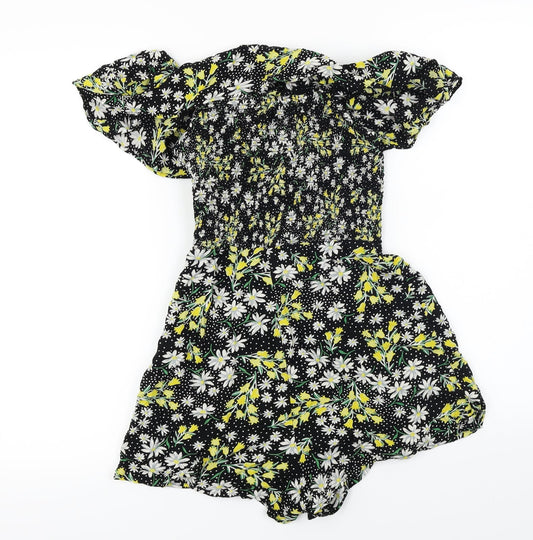 ASOS  Womens Black Floral  Jumpsuit One-Piece Size 8