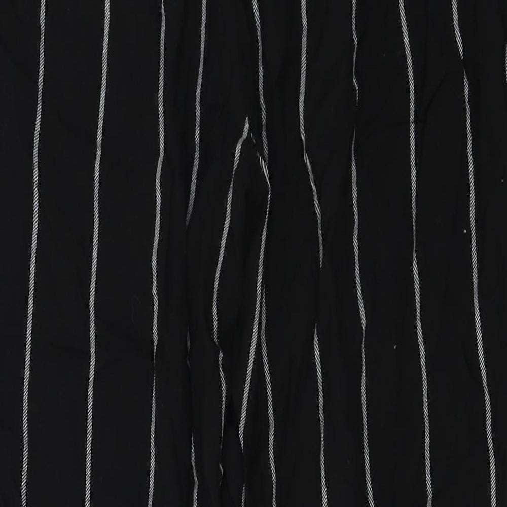 PRETTYLITTLETHING  Womens Black Striped  Trousers  Size 8 L21 in