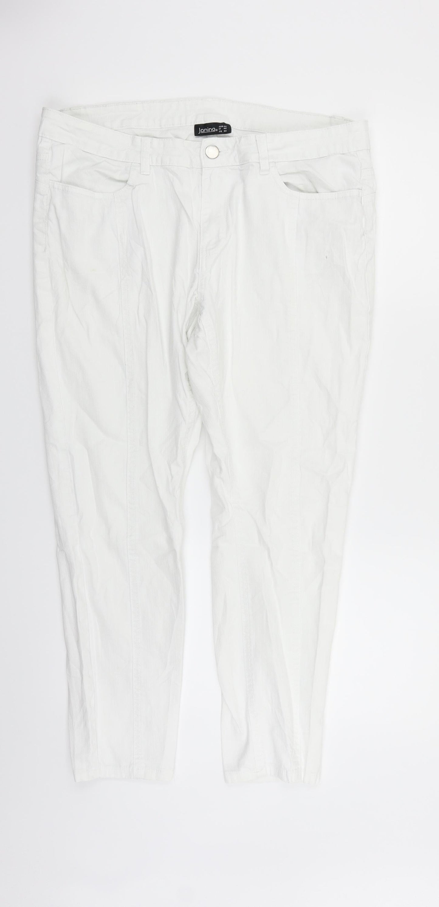 Janina Womens White   Trousers  Size 16 L25 in - washable mark