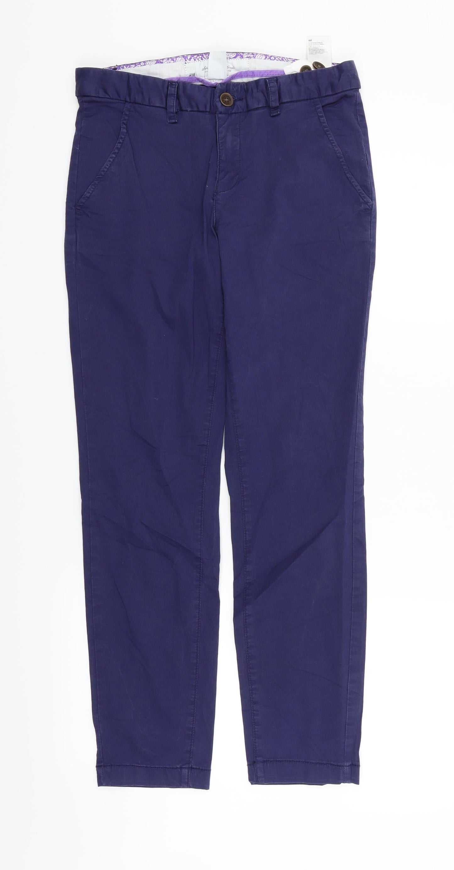 H&M Womens Blue   Trousers  Size 6 L26 in