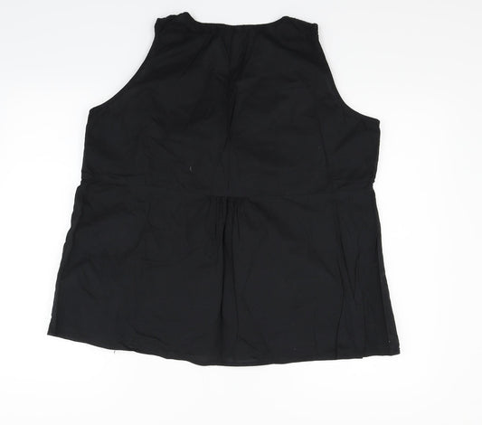 Mia Moda Womens Black   Basic T-Shirt Size 18