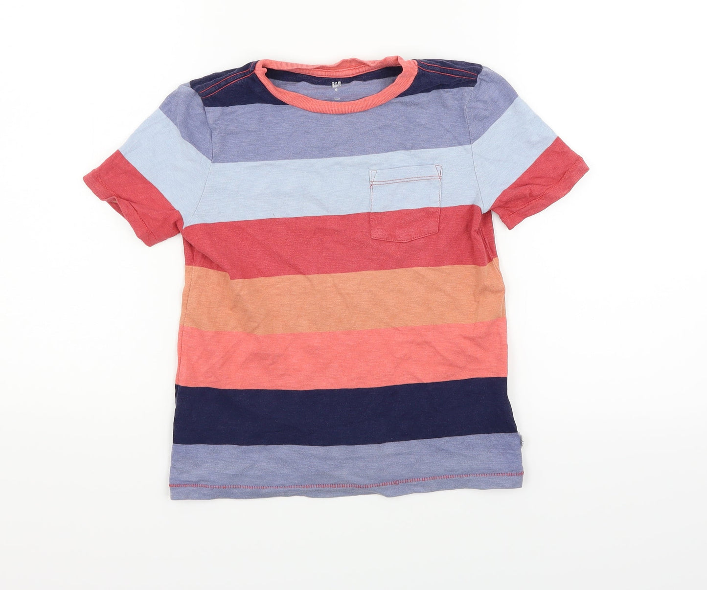 Gap Girls Multicoloured Striped  Basic T-Shirt Size S