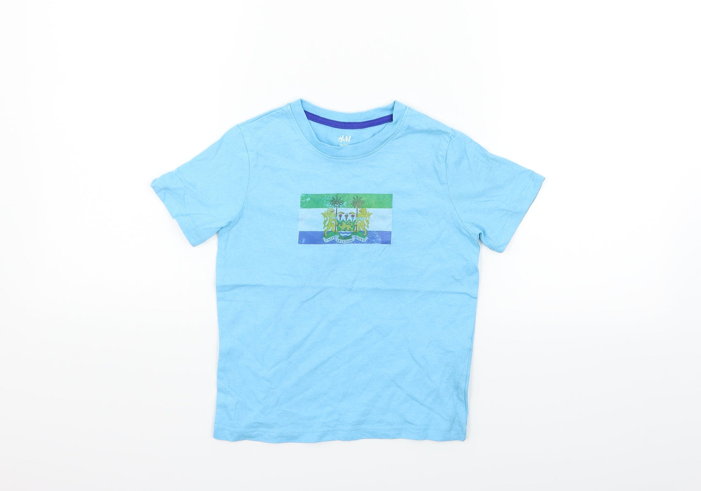 H&M Boys Blue   Basic T-Shirt Size 5-6 Years