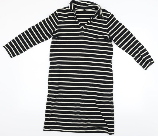 uniclo Womens Black Striped  Pullover Jumper Size S