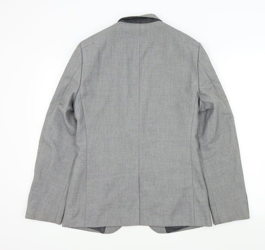 L'ART Mens Grey   Jacket Suit Jacket Size 38