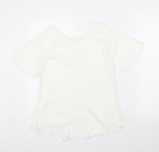 A Costa Womens White   Basic Blouse Size M