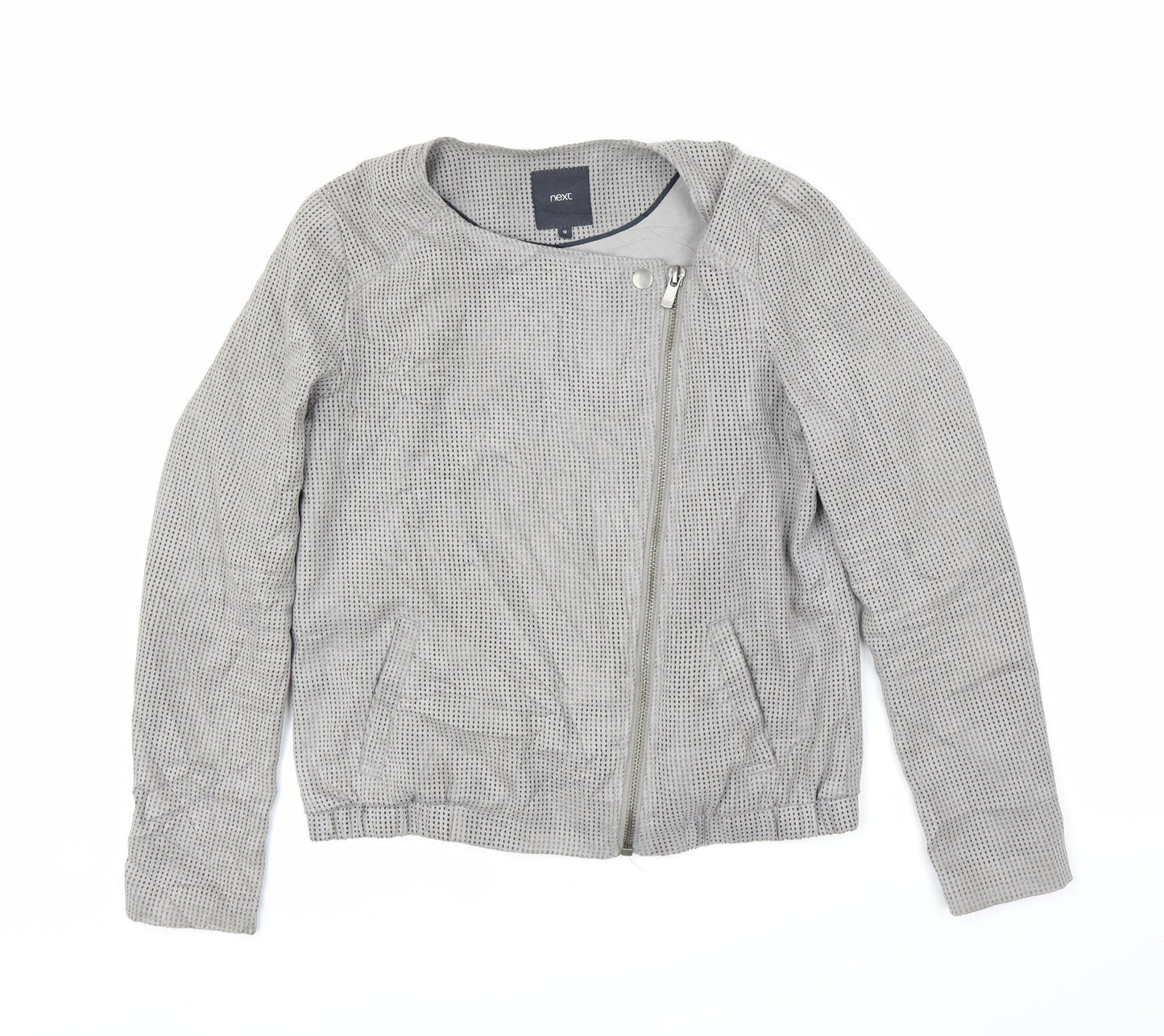 NEXT Womens Grey   Motorcycle Jacket Coat Size 12