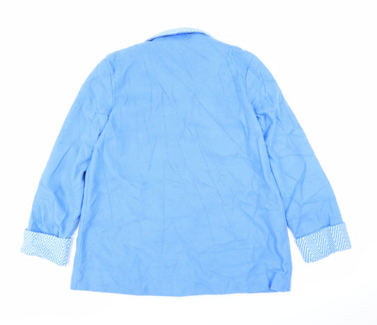 Anne De Lancay Womens Blue   Overcoat Jacket Size S