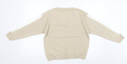 I SAW IT FIRST Womens Beige  Knit Pullover Jumper Size M