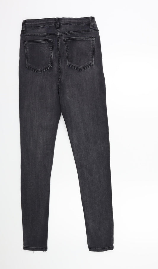 PRETTYLITTLETHING Womens Grey  Denim Skinny Jeans Size 10 L27 in