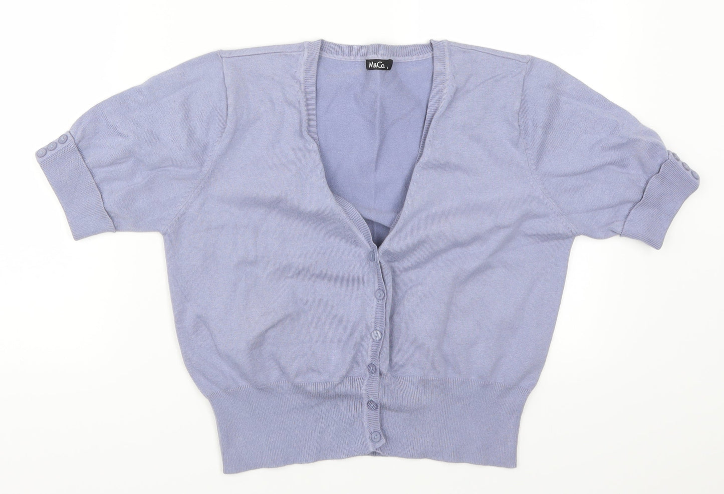 M&Co Womens Purple   Cardigan Jumper Size L