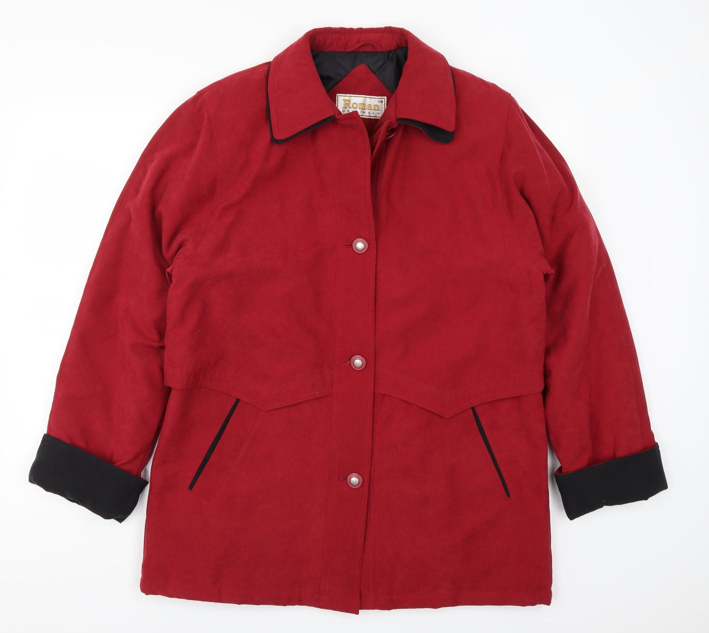 Roman Womens Red   Overcoat Coat Size S