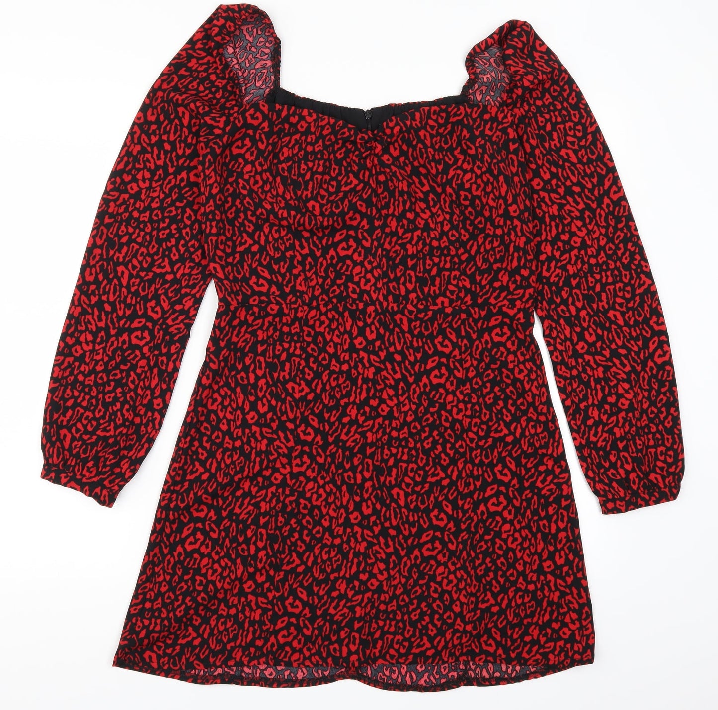 Bershka Womens Red Animal Print  A-Line  Size L