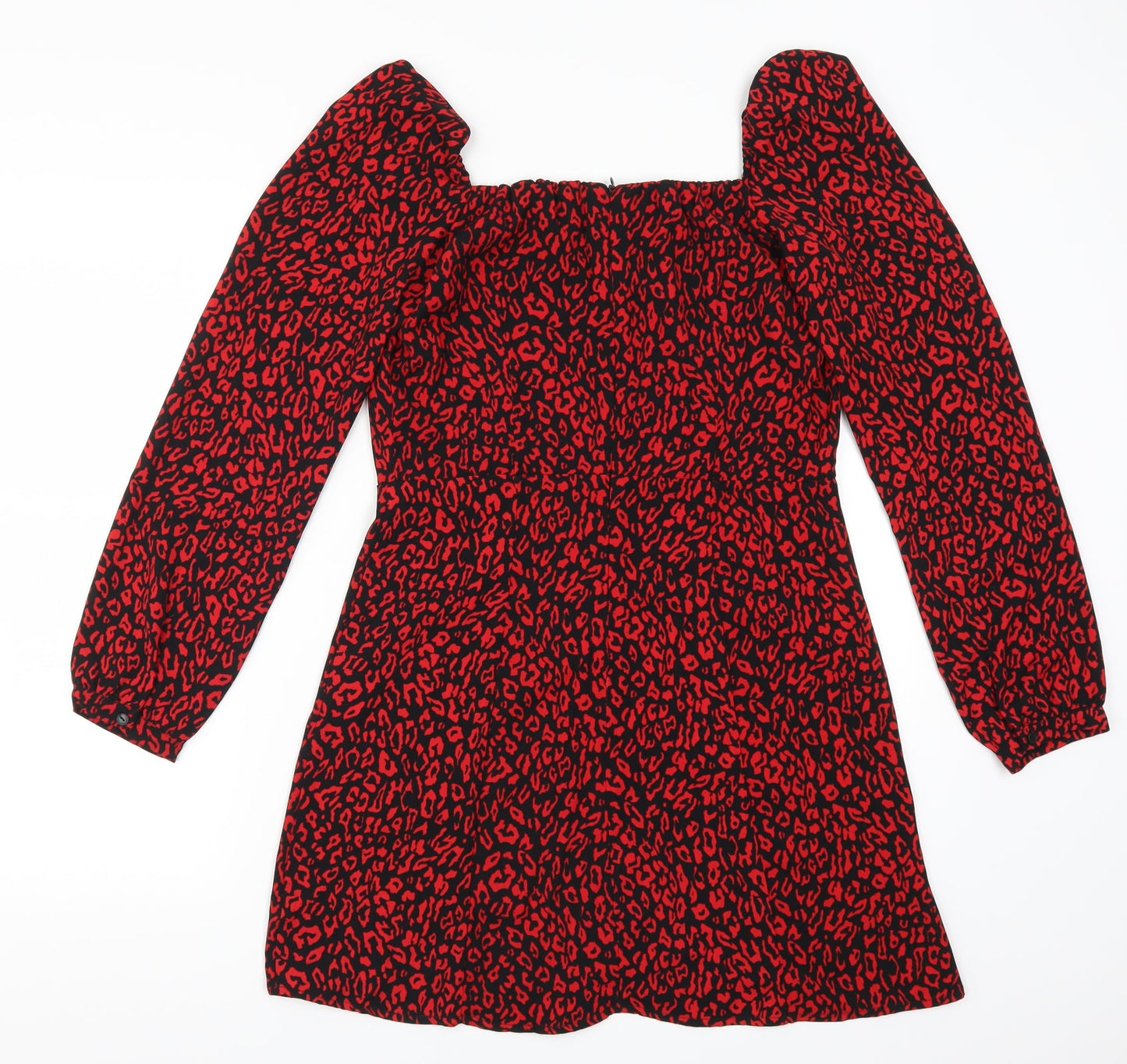Bershka Womens Red Animal Print  A-Line  Size L