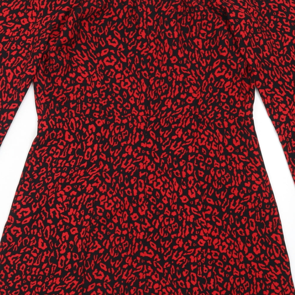 Bershka Womens Red Animal Print  A-Line  Size L