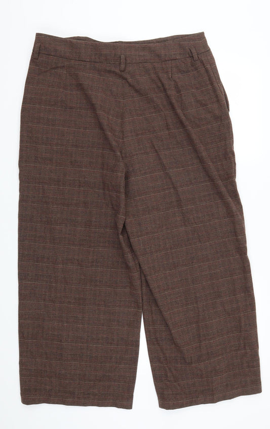 NEXT Womens Brown Check  Trousers  Size 37 in L24 in