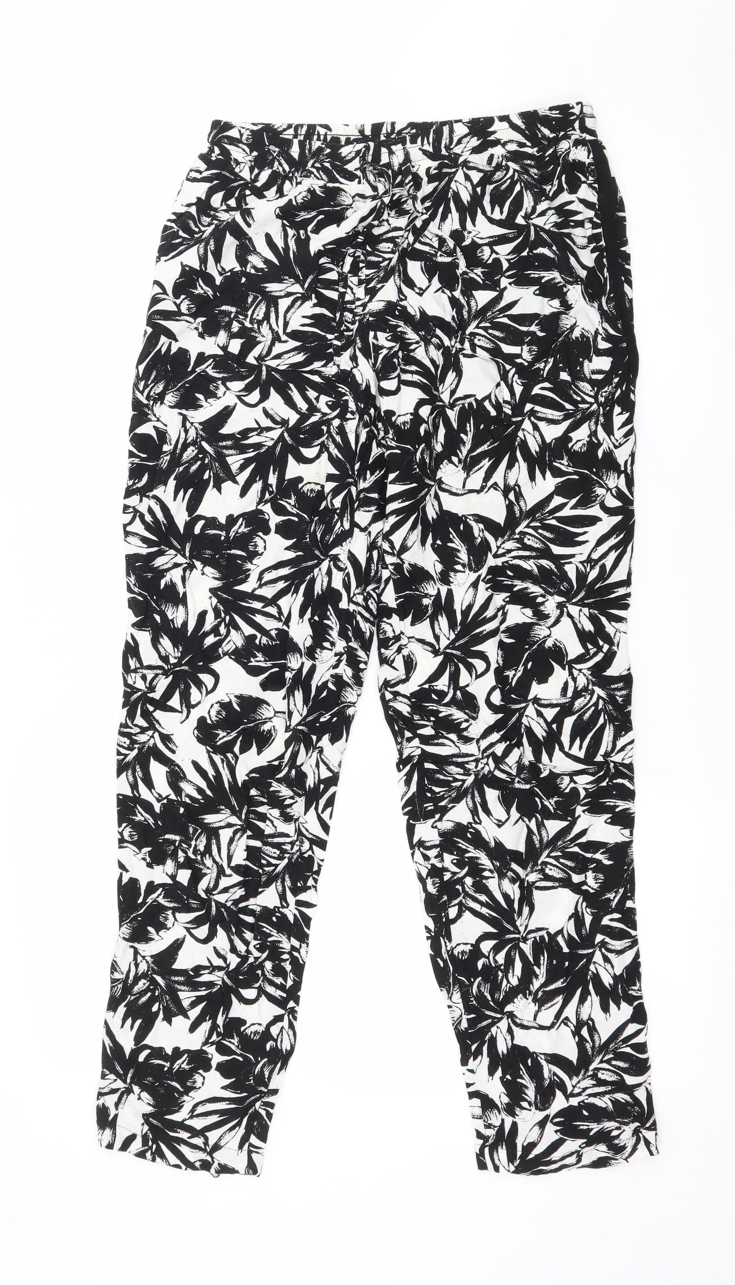 Dorothy Perkins Womens Black Floral  Trousers  Size 8 L25 in