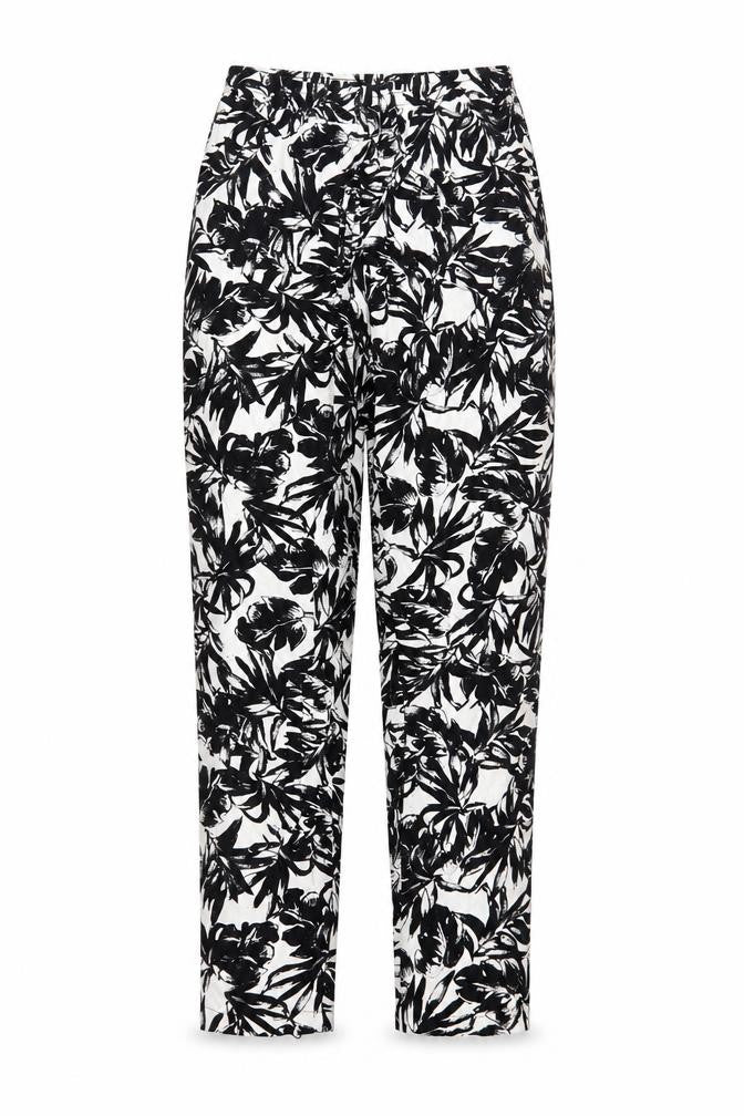 Dorothy Perkins Womens Black Floral  Trousers  Size 8 L25 in