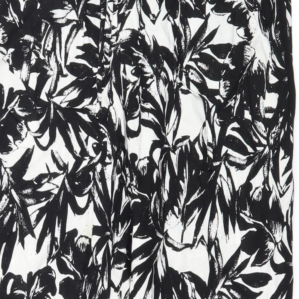 Dorothy Perkins Womens Black Floral  Trousers  Size 8 L25 in