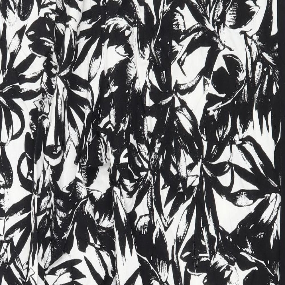 Dorothy Perkins Womens Black Floral  Trousers  Size 8 L25 in