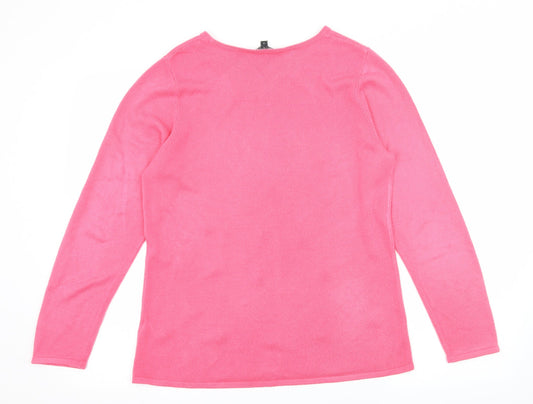 Bonmarché Womens Pink  Knit Pullover Jumper Size 14