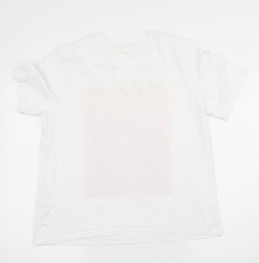 H&M Mens White  Jersey  T-Shirt Size M  - Souris A La Vie