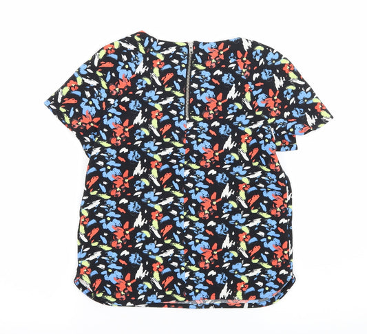 Marks and Spencer Girls Black Geometric  Basic T-Shirt Size 9-10 Years
