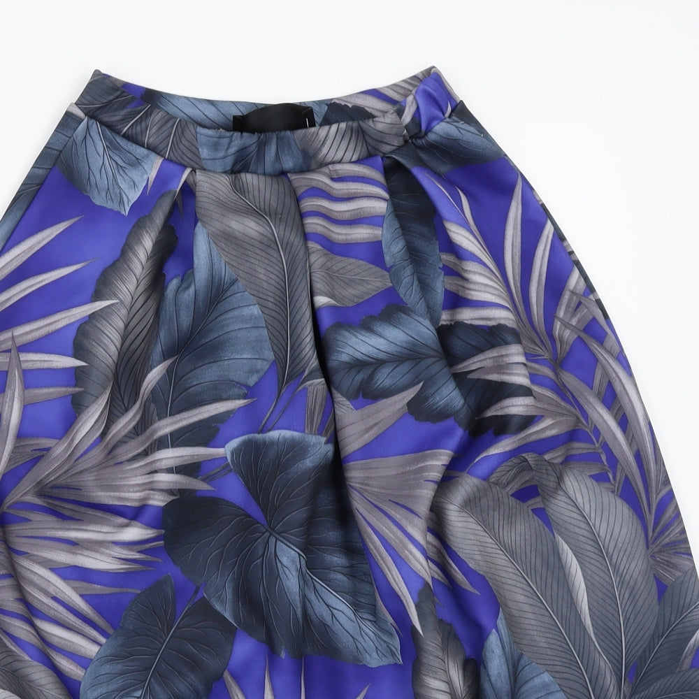 Fashion Union Womens Blue Floral  A-Line Skirt Size 8