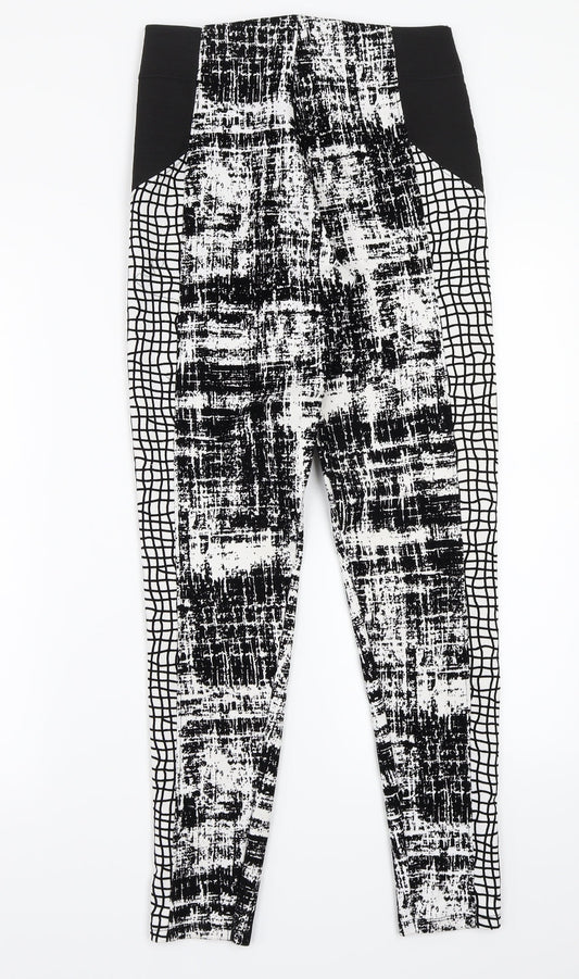 River Island Womens White Geometric  Jegging Trousers Size 10 L29 in