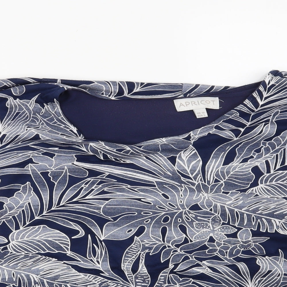 Apricot Womens Blue Floral  Basic Blouse Size 10