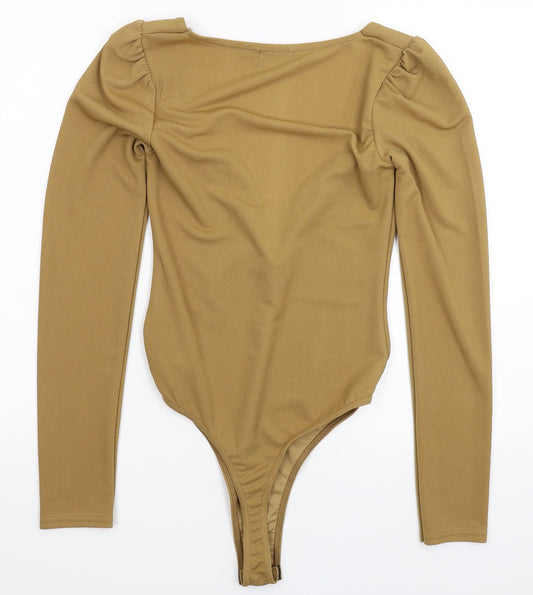 PRETTYLITTLETHING Womens Beige   Bodysuit One-Piece Size 10