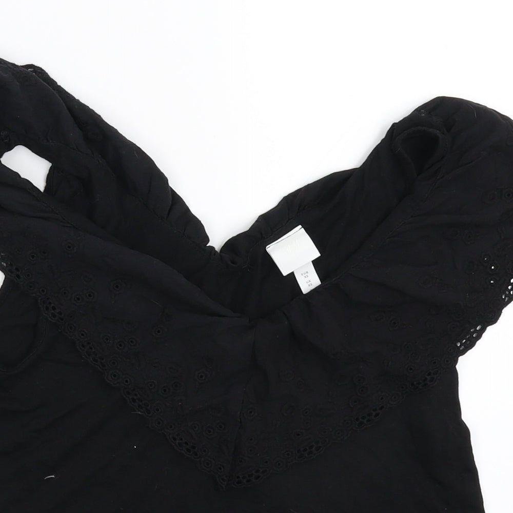 H&M Womens Black   Basic T-Shirt Size XS