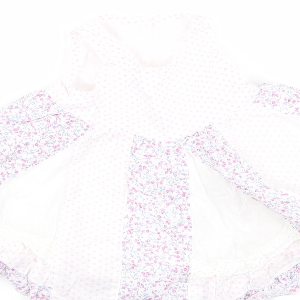 George Girls White Floral  Fit & Flare  Size 3-6 Months