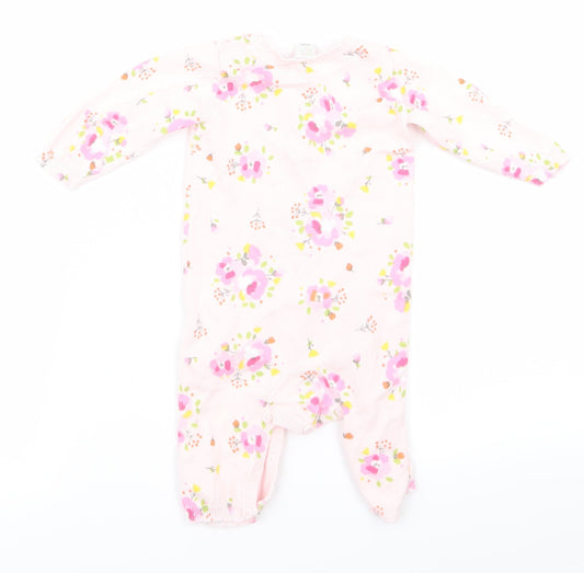mini blub Girls Pink Floral  Babygrow One-Piece Size 3-6 Months
