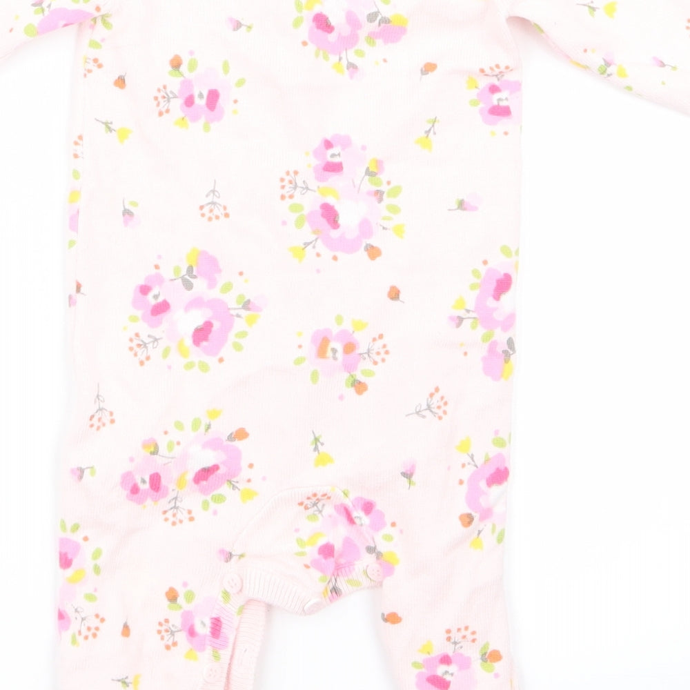 mini blub Girls Pink Floral  Babygrow One-Piece Size 3-6 Months